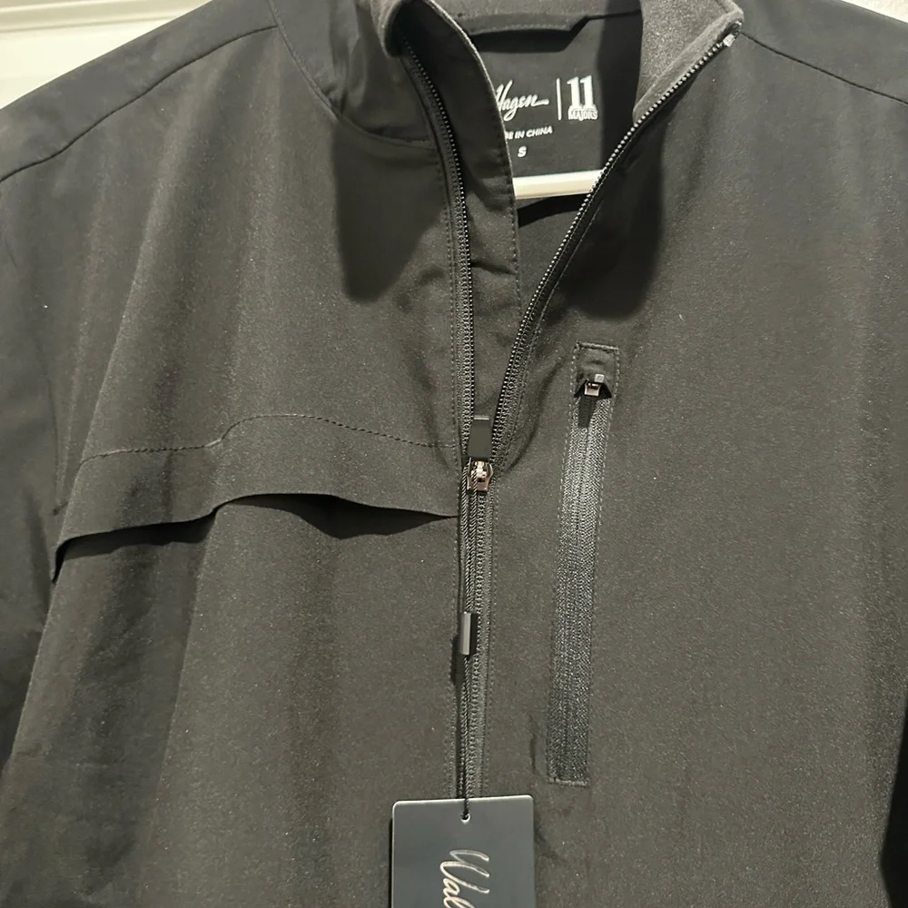 Walter Hagen Men's Golf Black Rain/Windbreaker Jacket w/ removable sleeves